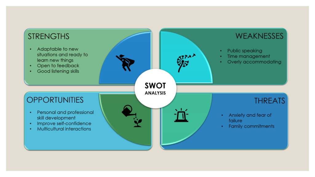 SWOT analysis & PDP – Ancy's journey
