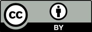 A rectangle circumscribing two circles next to each other: one slightly bigger with the letter CC and the second with a graphic of a man.