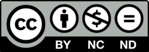 A rectangle circumscribing four circles next to each other: one slightly bigger with the letter CC, the second with a graphic of a man, the third with a line through over a dollar “$” sign, and the fourth a with an equal “=” sign.