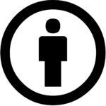 A graphic of a man inside a circle.