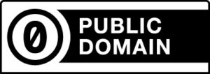 The same icon of a barred 0 with the words Public Domain, circumscribed in a rectangle.
