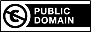 The same icon of a circle with a barred C with the words Public Domain, circumscribed in a rectangle.